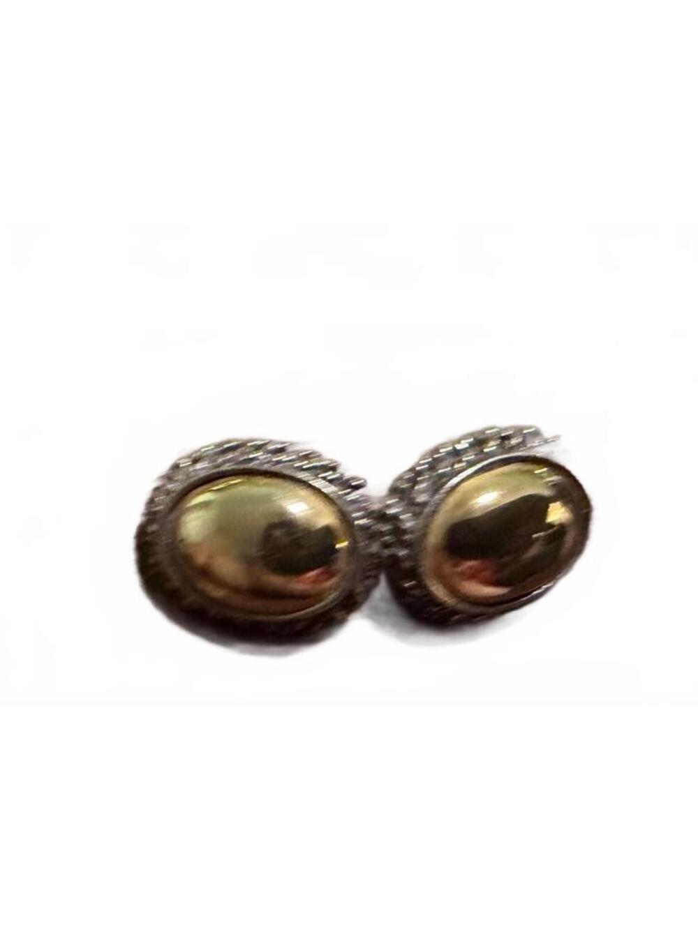 Oval gold tone clip earrings